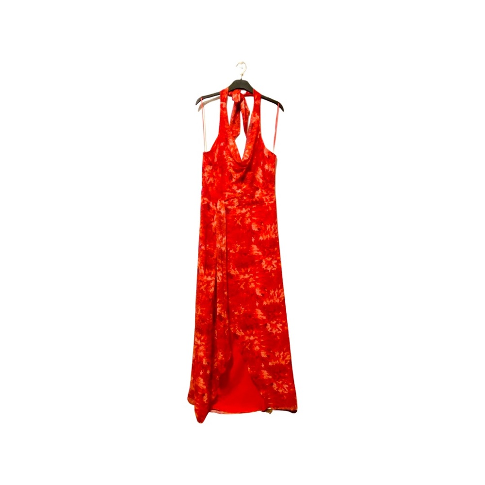 NWT- Women's Red/Mulit-colored Halston Heritage Maxi Dress